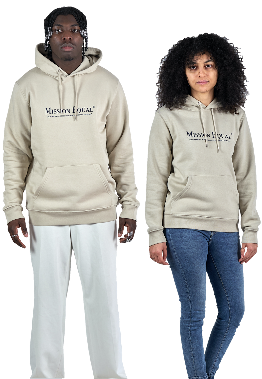 Mission Equal hoodie beige - unisex